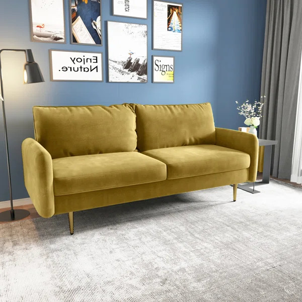 Blairsville Velvet Round Arm Sofa | Wayfair North America