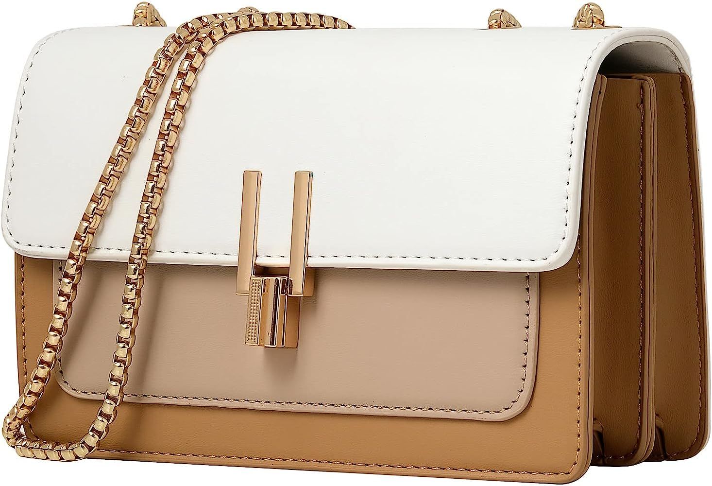 Color-Block Crossbody Bags for Women Leather Cross Body Purses Cute Designer Handbags Shoulder Ba... | Amazon (US)