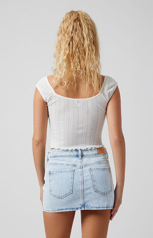 PacSun Stretch Light Blue Mid Rise Denim Skirt | PacSun