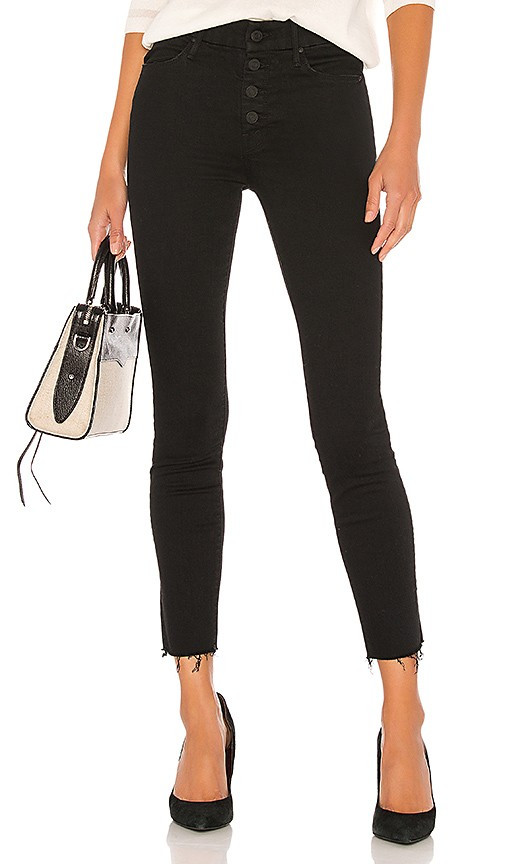 MOTHER The Pixie Ankle Fray Jeans in Black. - size 29 | Revolve Clothing (Global)