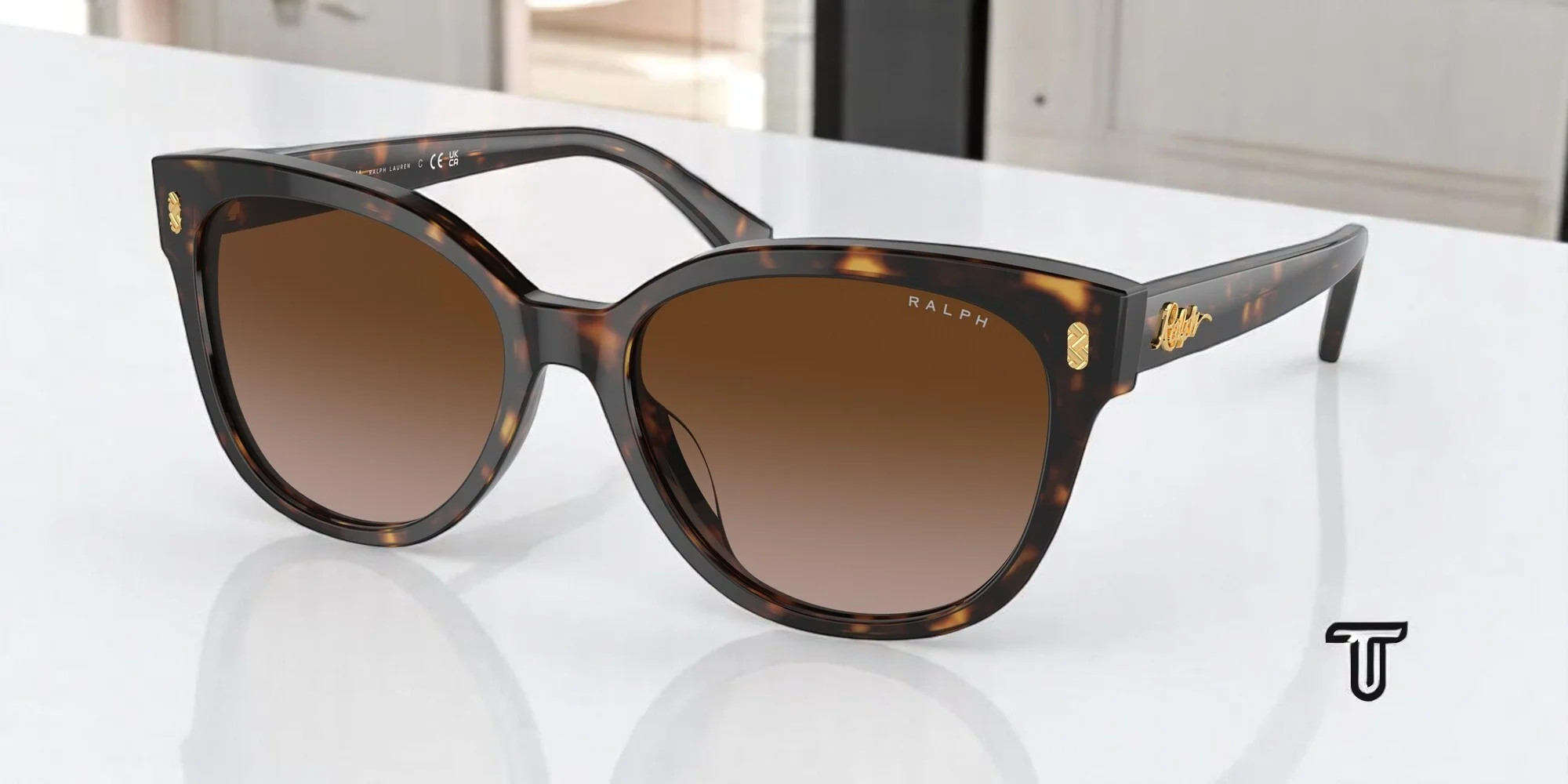 Ralph Lauren RA 5305U Plastic Womens Cat-Eye Sunglasses Black Havana 56mm Adult | Walmart (US)