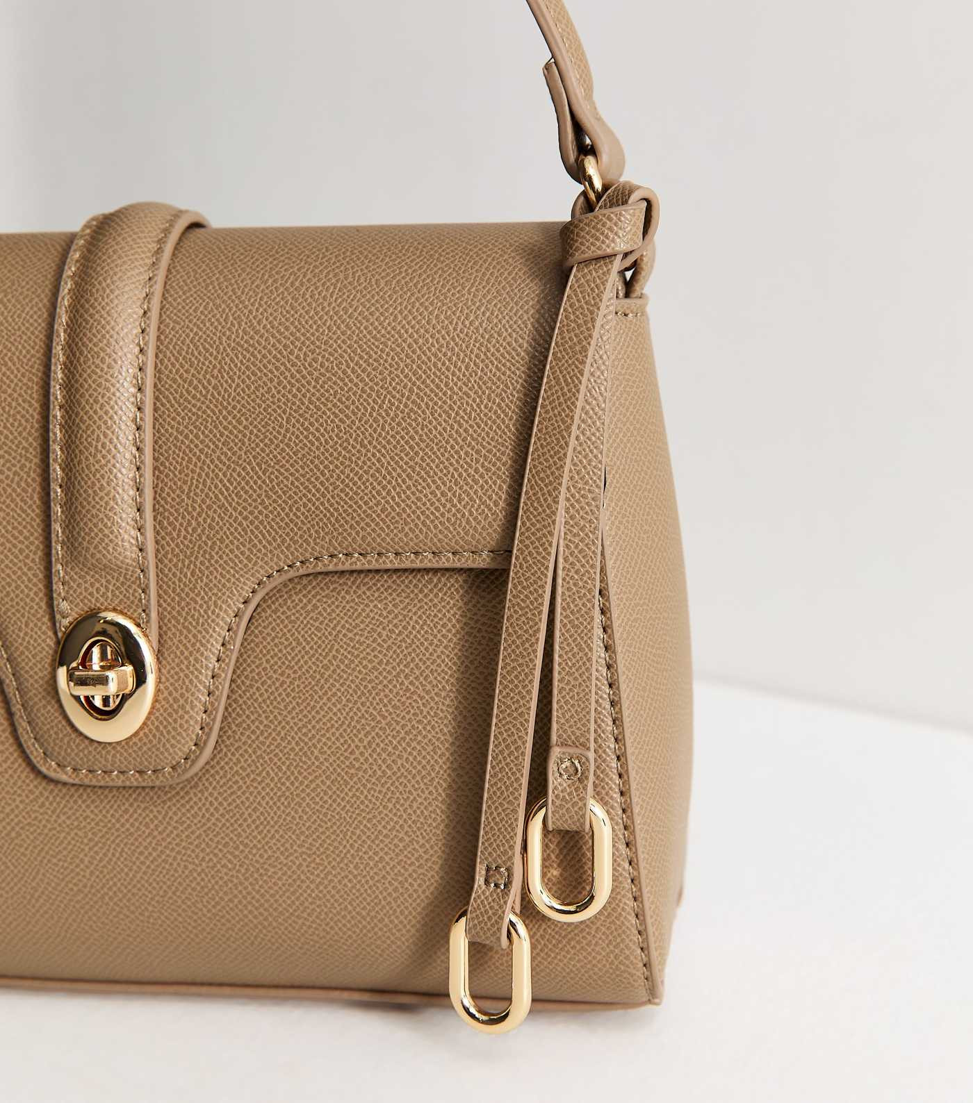 Mink Top Handle Front Clasp Crossbody Bag | New Look | New Look (UK)