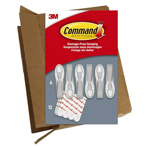 Command Cord Bundlers, Damage Free Hanging Cord Organizer, No Tools Cord Bundler for Hanging Electrical Cables, 6 Gray Cord Bundlers and 12 Command Strips | Amazon (US)