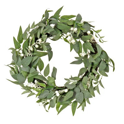 24" Mixed Leaves Christmas Wreath | Wayfair North America