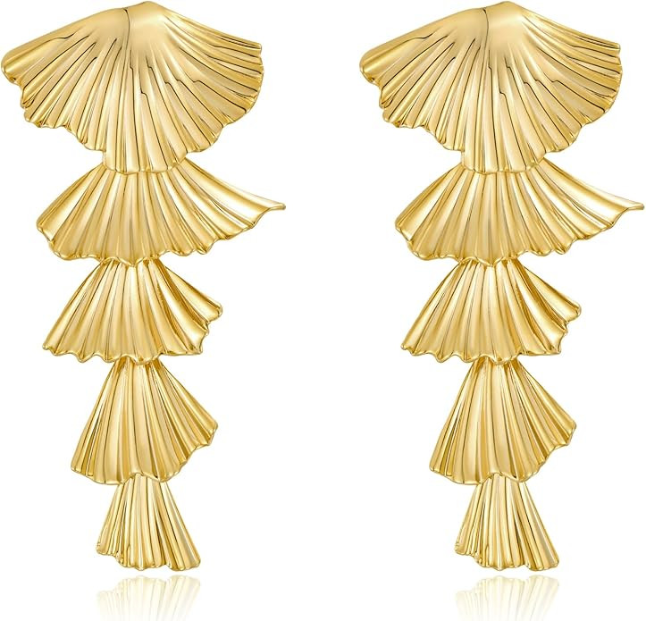 Gold/Silver Shell Dangle Earrings for Women Seashell Drop Dangle Earrings Ocean Beach Earrings Su... | Amazon (US)