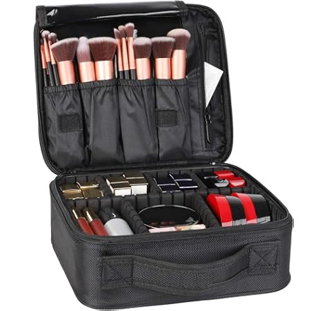 Bvser Travel Makeup Case, PU Leather Portable Organizer Makeup Train Case Makeup Bag Cosmetic Cas... | Amazon (US)