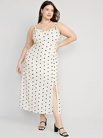 Fit & Flare Linen-Blend Ruffle-Trimmed Maxi Cami Dress for Women | Old Navy (US)