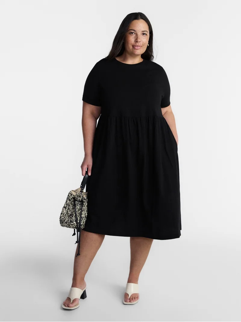 Terra & Sky Women\u2019s Plus Babydoll Dress, Sizes 0X-5X | Walmart (US)
