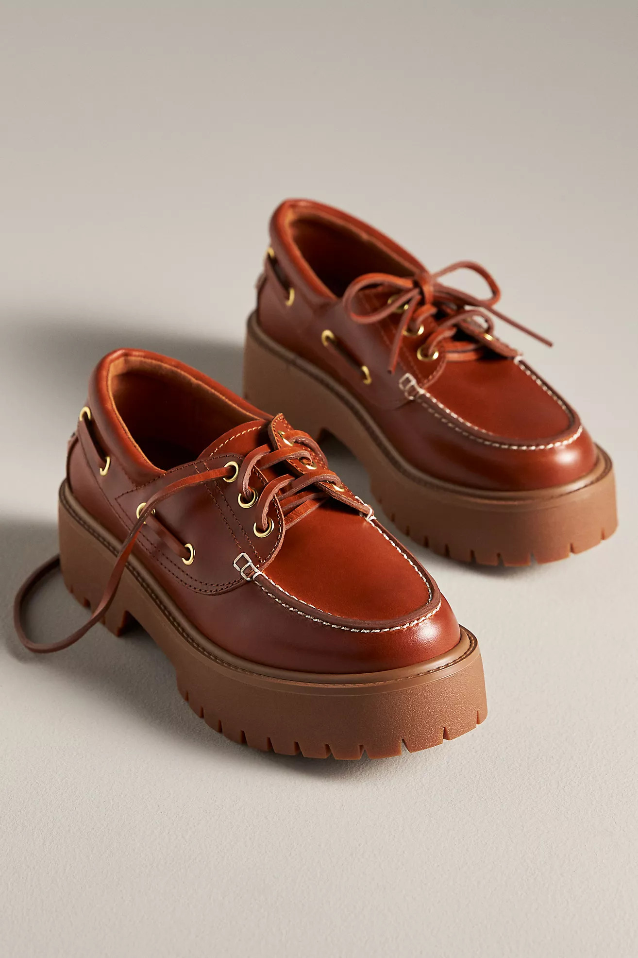 Jeffrey Campbell Crushed-T Lug Platform Boat Shoes | Anthropologie (US)
