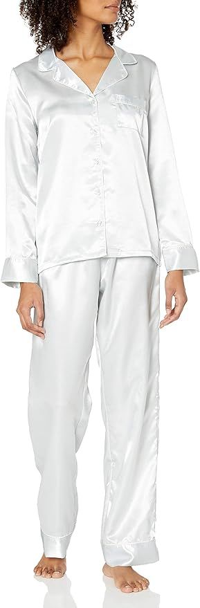 Mae Women's Satin Notch Collar Pajama Set | Amazon (US)