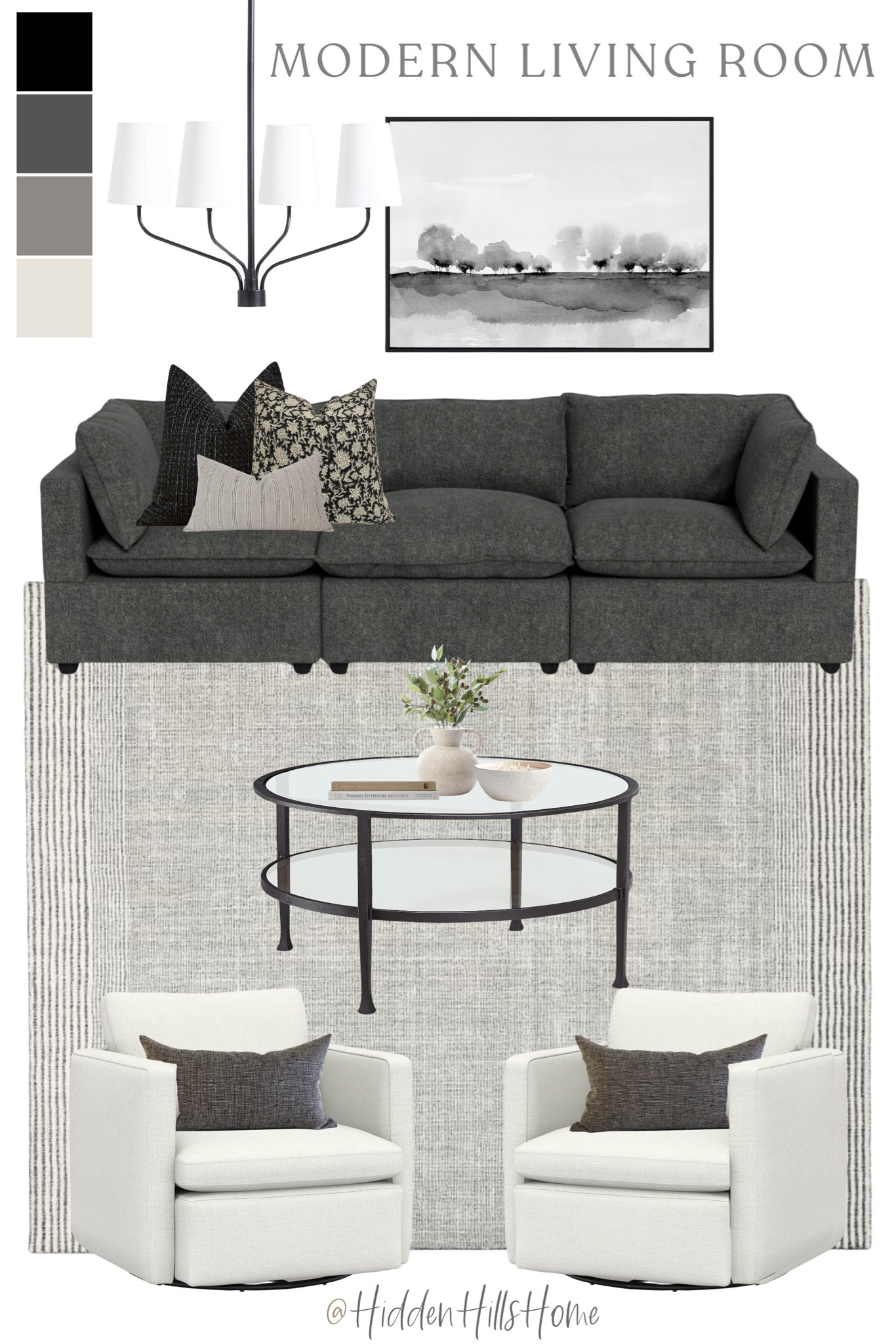 Living room decor ideas, home decor, coffee table, living room inspiration, Grey, black, and white tones for a classic, modern living room 

#LTKSaleAlert #LTKHome #LTKStyleTip