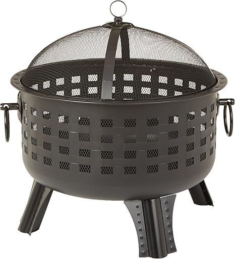 Amazon Basics 24 Inch Steel Round Lattice Fire Pit | Amazon (US)