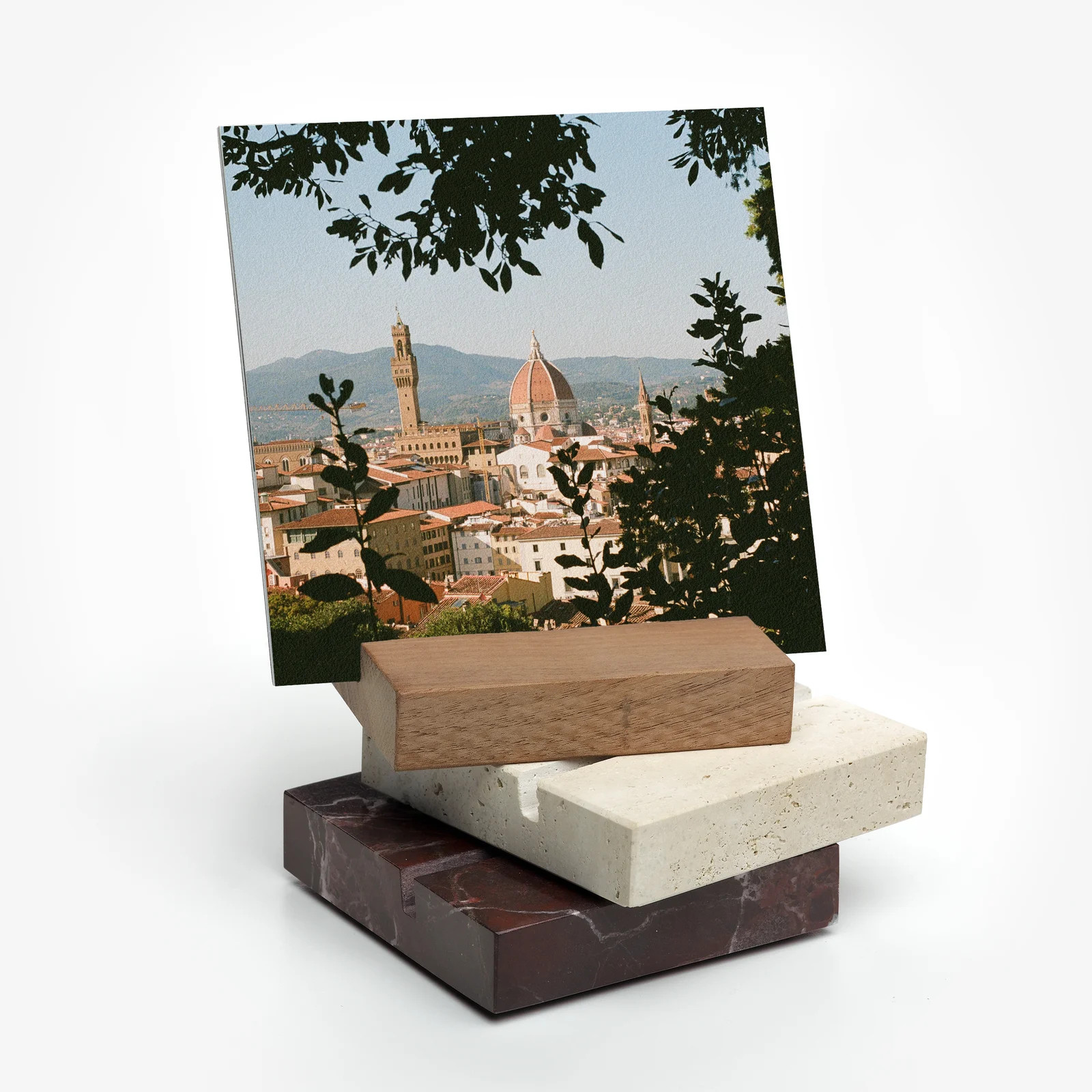 Custom Photo Block & Prints | Ivory Travertine Tabletop Decor | Artifact Uprising