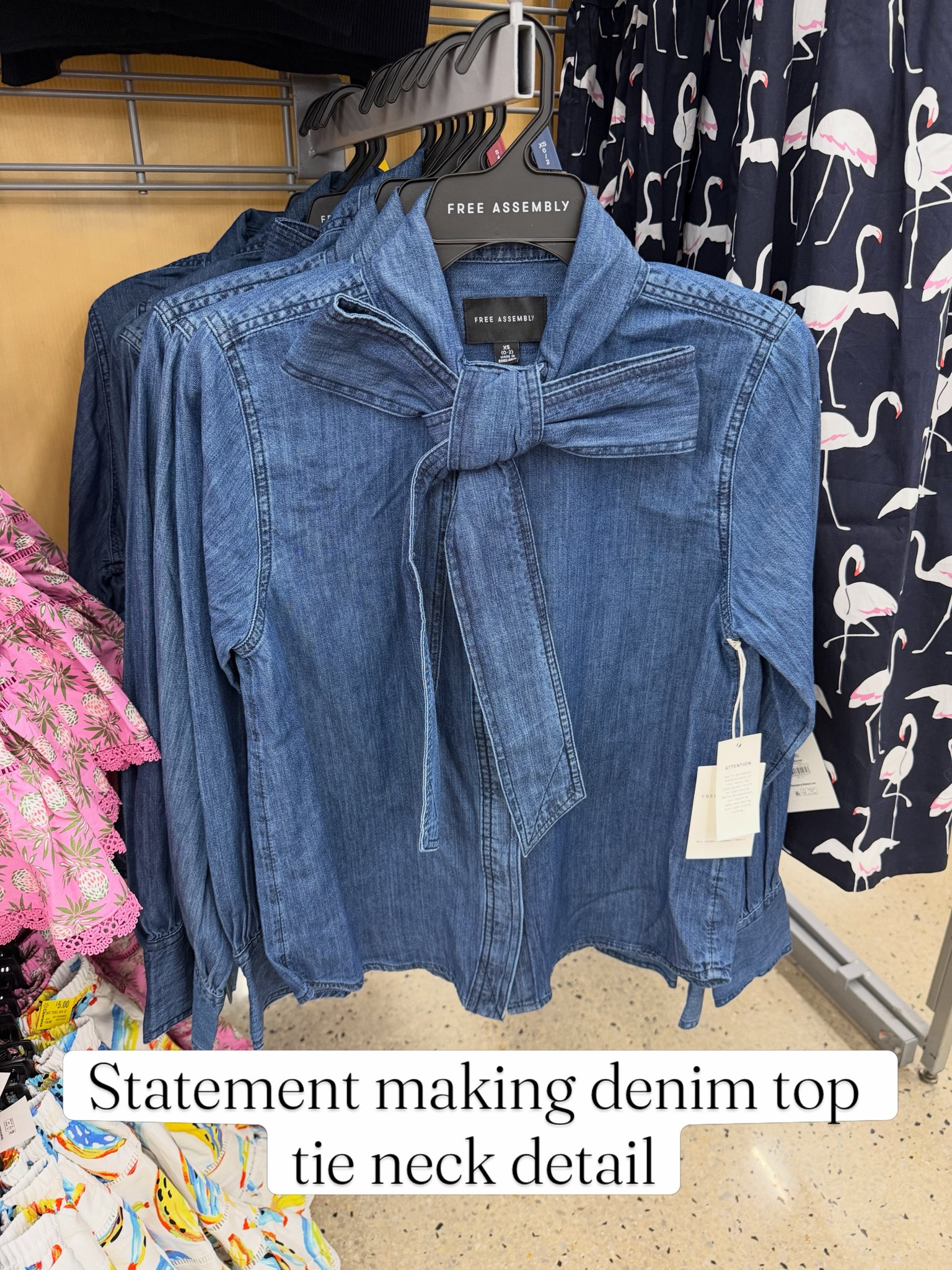 Bow tie denim blouse say less! #walmartfashion

#LTKxWalmart