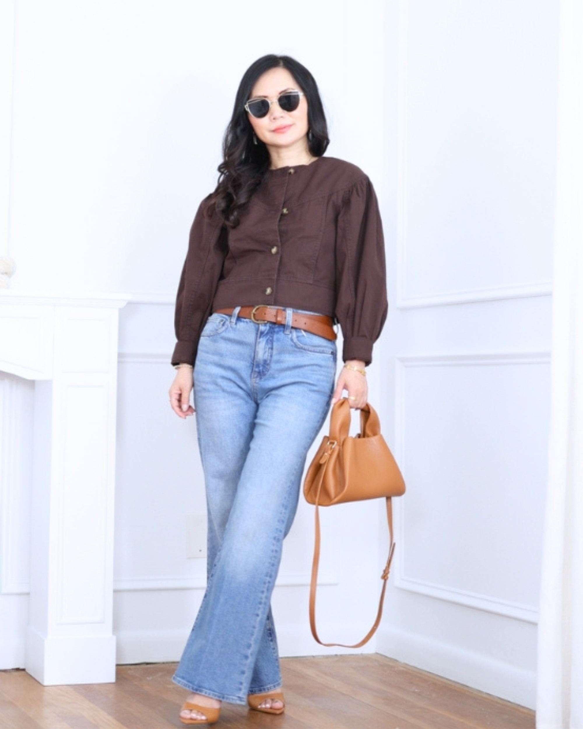 Twill jacket from LOFT paired with J.Crew kick-flare jeans — an easy blend of structure and comfort that feels effortlessly cool. One of those outfits that looks put together without requiring much thought. I'm 5'2, wearing size S. 

 #LTKootd #LTKOver40 #LTKPetite