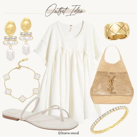 Best seller of the week ysl raffia bag. Gorgeous 😍 summer white dress outfit idea 

#LTKSeasonal #LTKfindsunder100 #LTKitbag