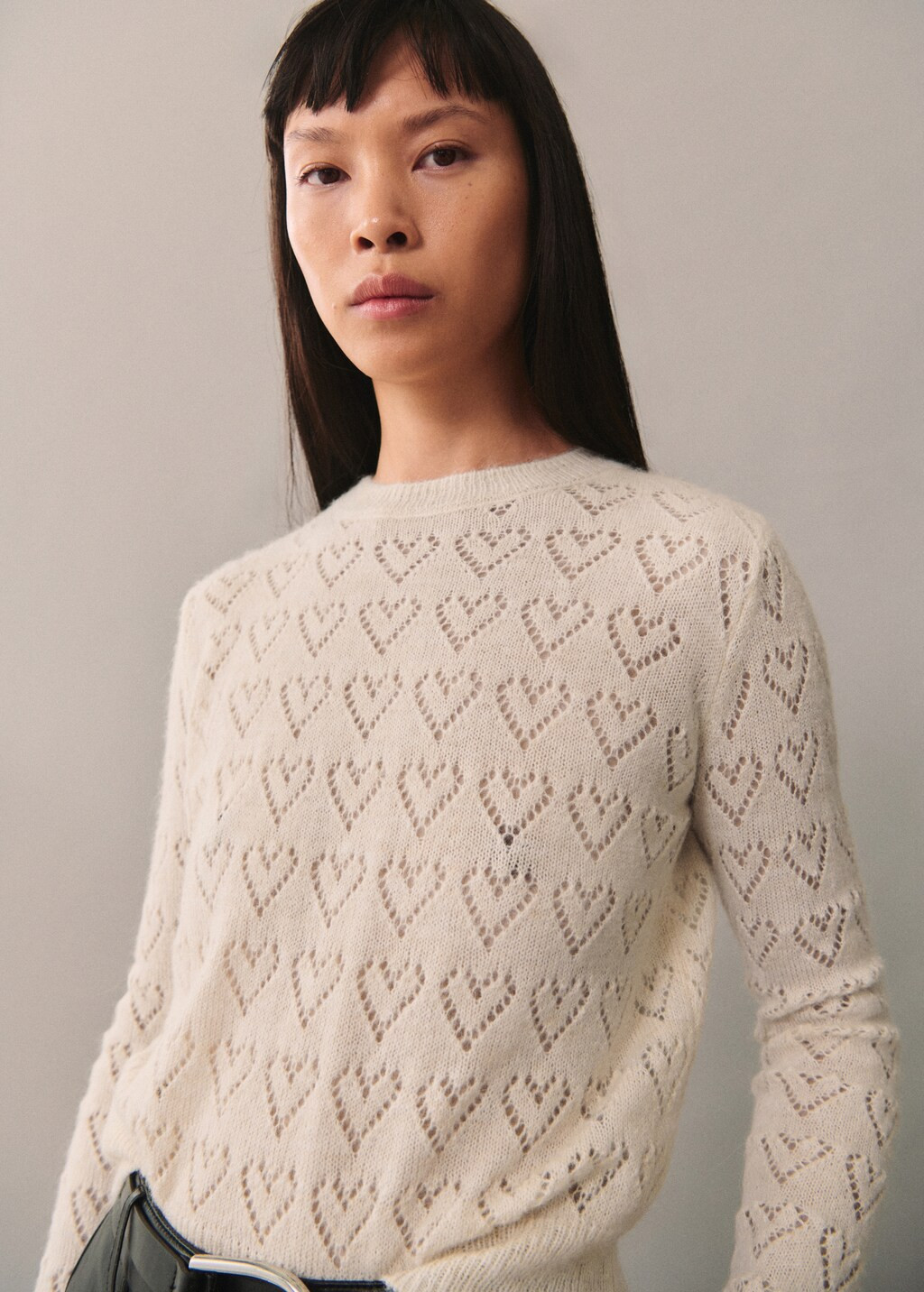 Sweater with openwork heart details | MANGO (UK)