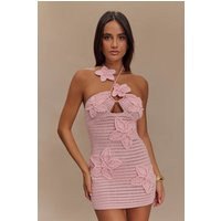 Kyla Floral Crochet Mini Dress - Pink | MESHKI US