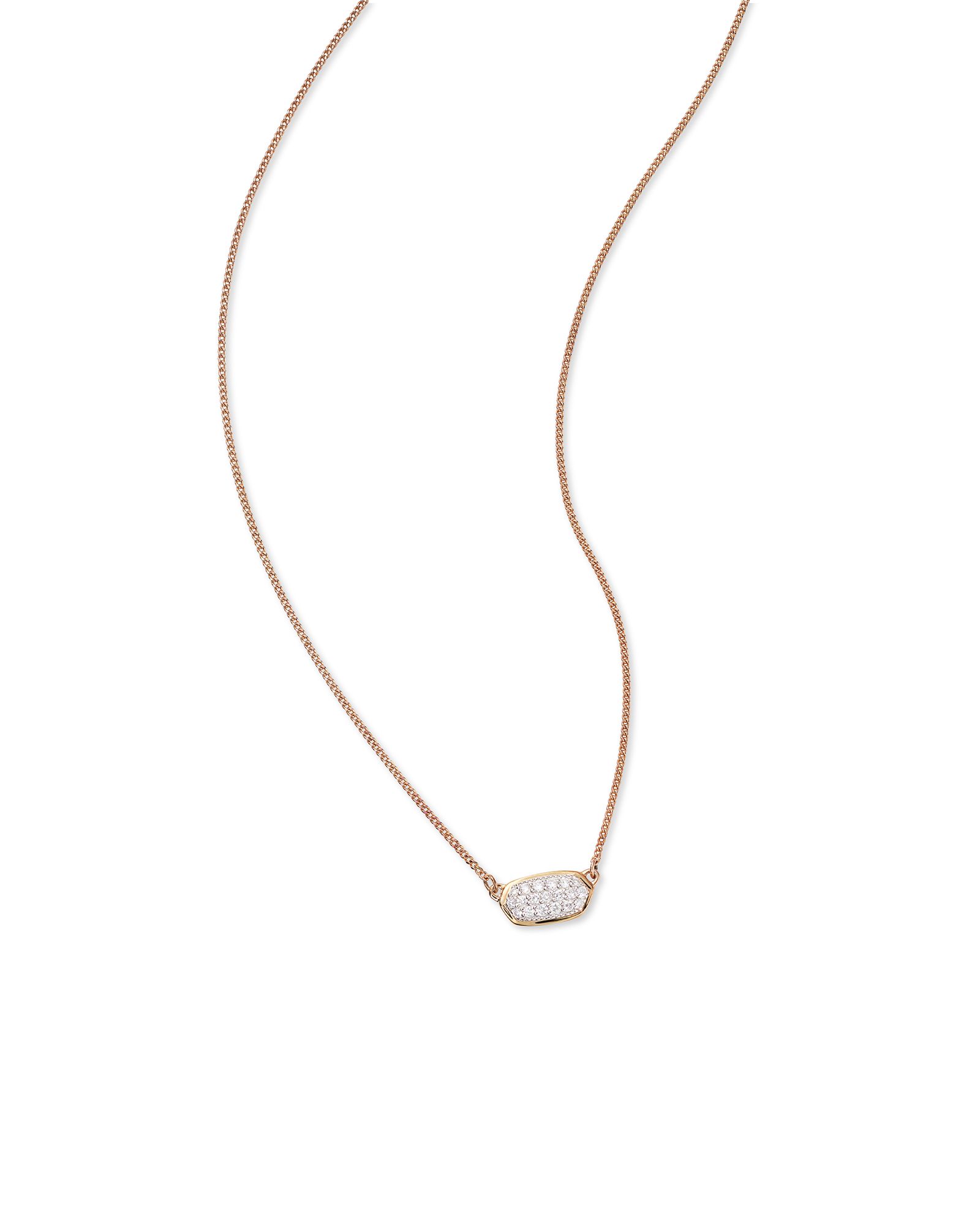 Lisa Pendant Necklace in Pave Diamond and 14k Rose Gold | Kendra Scott