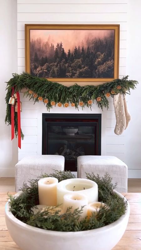 Orange garland, Norfolk pine, Christmas decor, minimal holiday mantle look, mantel decor, Homebyjulianne 

#LTKhome #LTKSeasonal #LTKHoliday