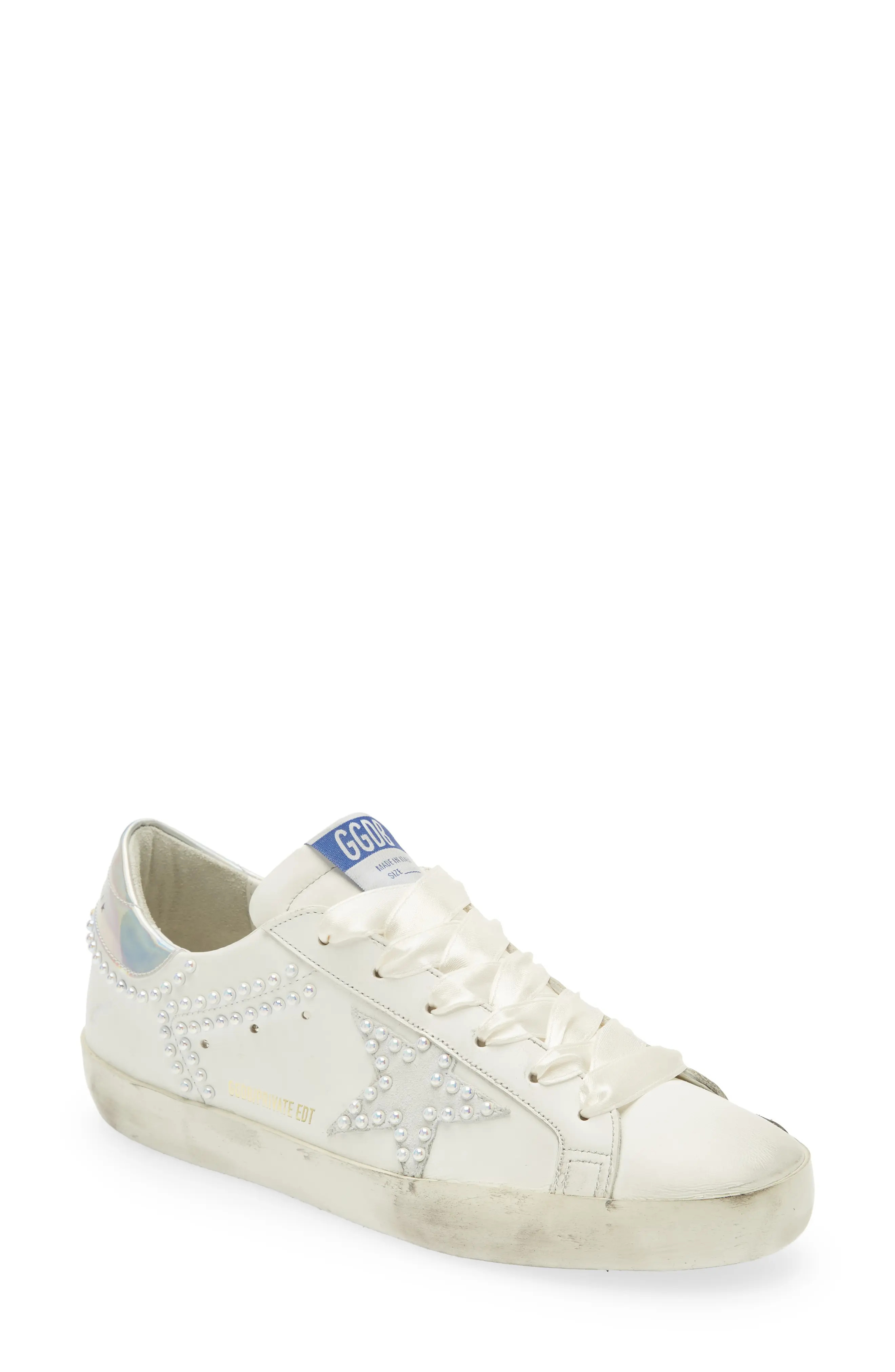 Golden Goose Super-Star D0 Private Edition Low Top Sneaker in White/Ice/Iridescent at Nordstrom, Siz | Nordstrom