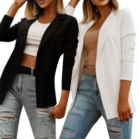 Yinrunx Blazer Blazers for Women Womens Blazers Black Blazer for Women White Blazer for Women Outfit | Walmart (US)