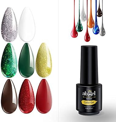 Amazon.com : ab gel Home Nail Gel Polish Kit-Christmas Holiday Series 8 Colors, Special Winter Ge... | Amazon (US)