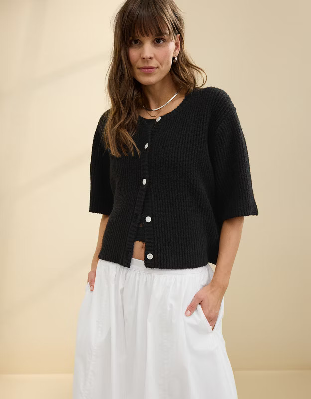 Aerie unREAL Short Sleeve Cardigan | Aerie