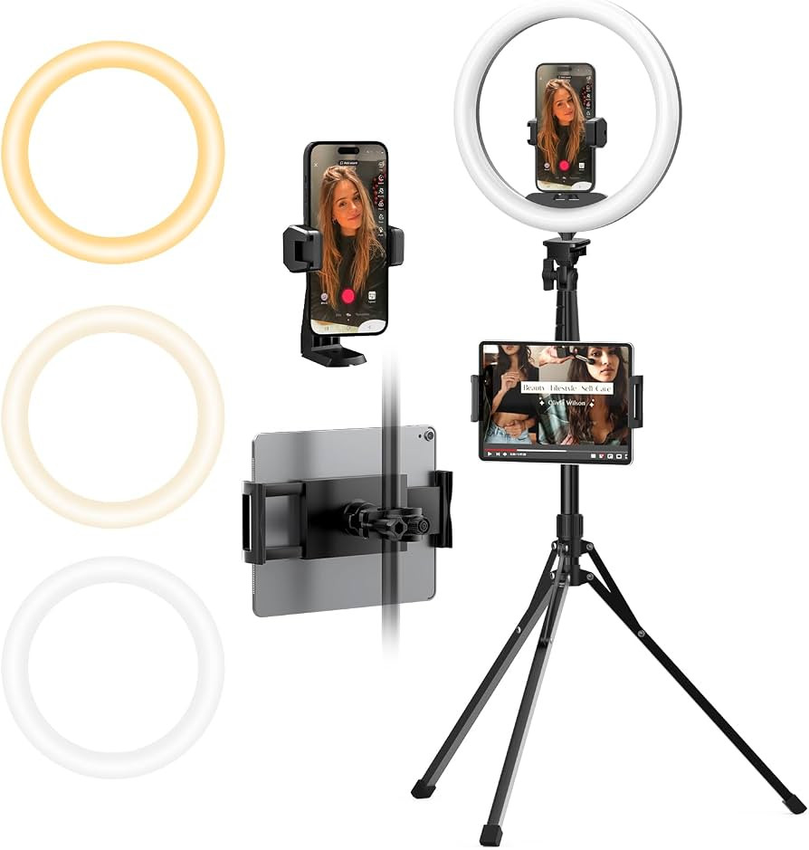 UBeesize 12" Ring Light with 74" Extendable Tripod Stand & iPad, Phone Holder, LED Circle Light w... | Amazon (US)