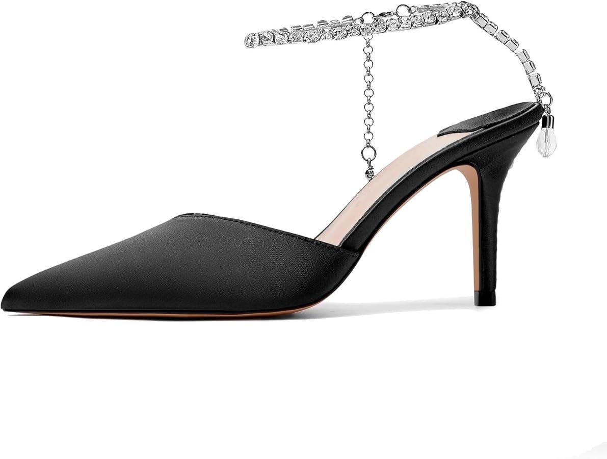 Vertundy Women's High Heel Stiletto Pumps Closed Pointed Toe Ankle Strap Fashion Strappy Sandals ... | Amazon (US)