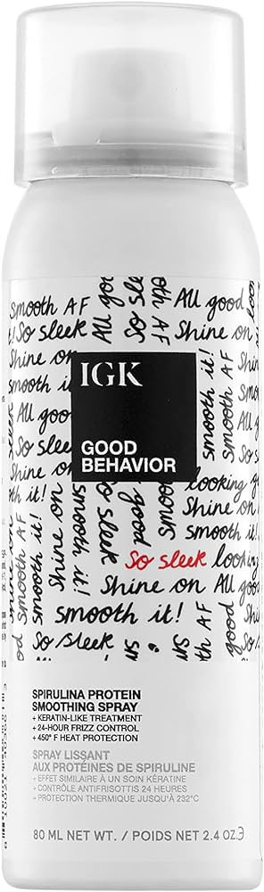 IGK GOOD BEHAVIOR Spirulina Protein Smoothing Spray | Keratin Like Treatment + Frizz Control + He... | Amazon (US)
