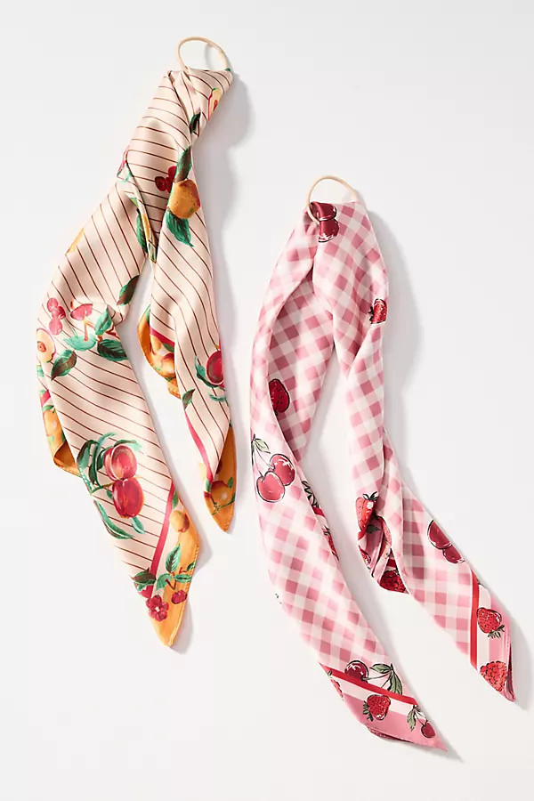 Summer Fruits Printed Hair Scarves, Set of 2 | Anthropologie (US)