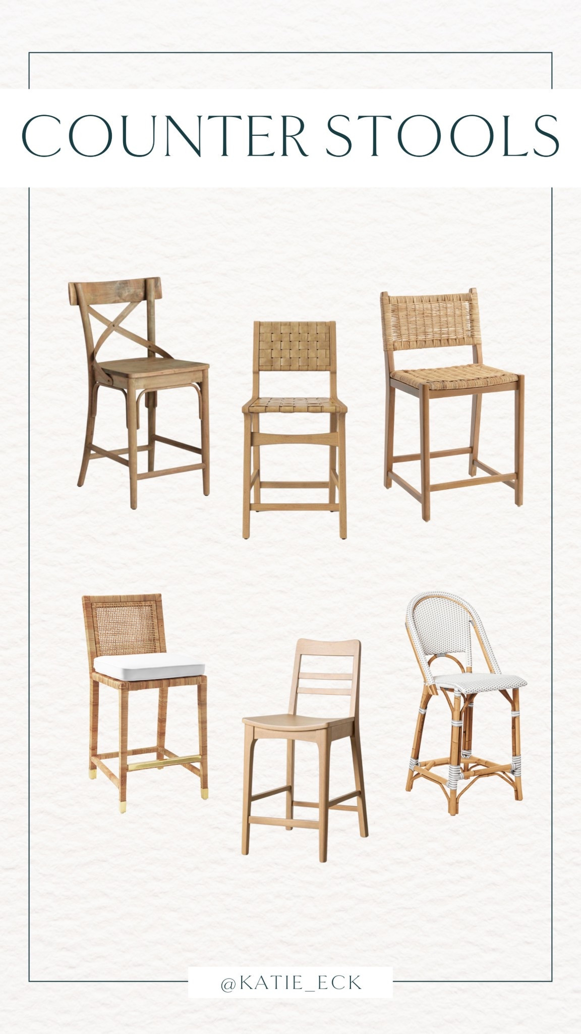 Kitchen counter stools 🤍

Home decor, Target find, world market kitchen counter stool, serena and Lily counter stool, target counter stool, home decor, modern farmhouse 
