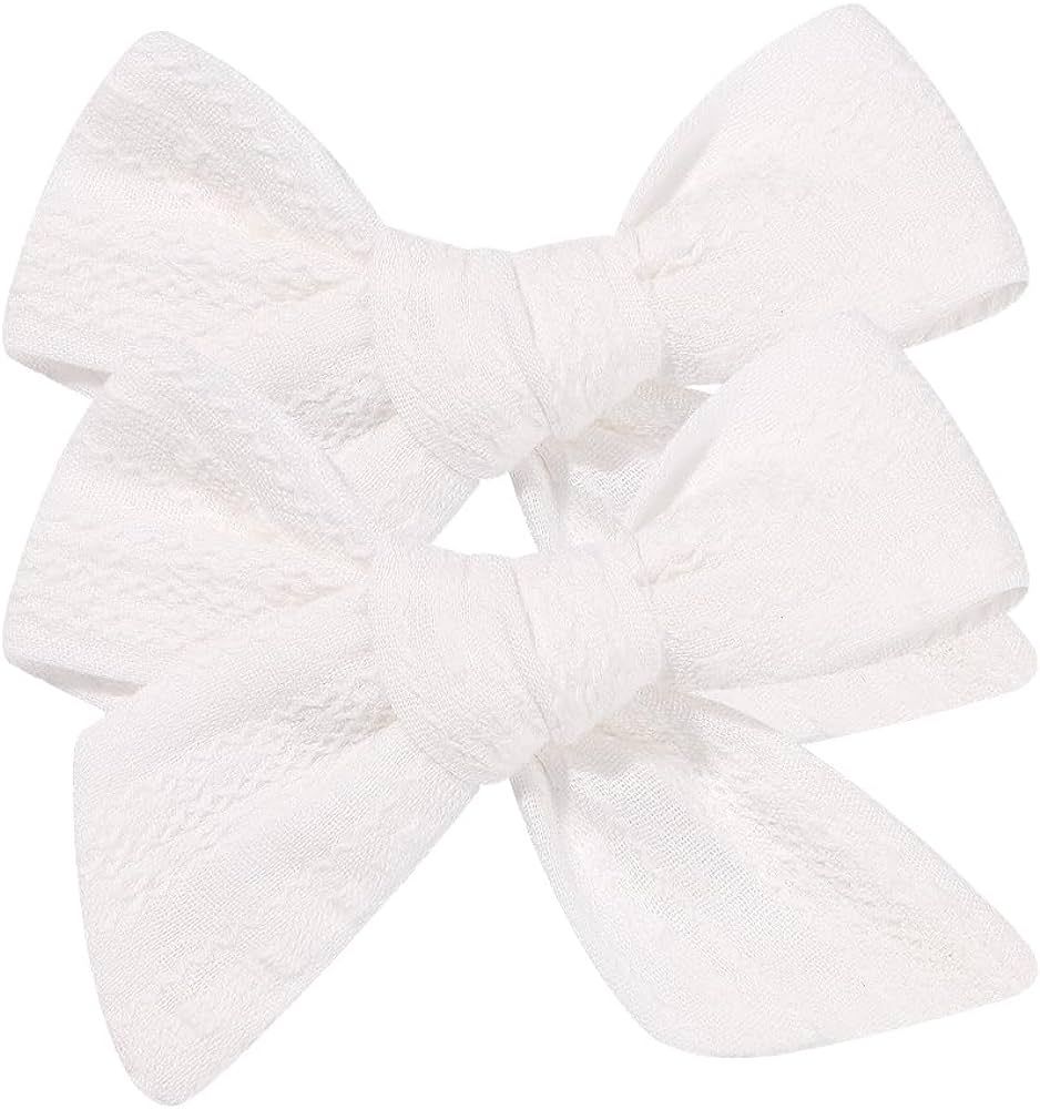 Natural Elegance: 2 Pcs Cotton and Linen Hair Bows Hair Barrettes Accessory for Little Girls Todd... | Amazon (US)