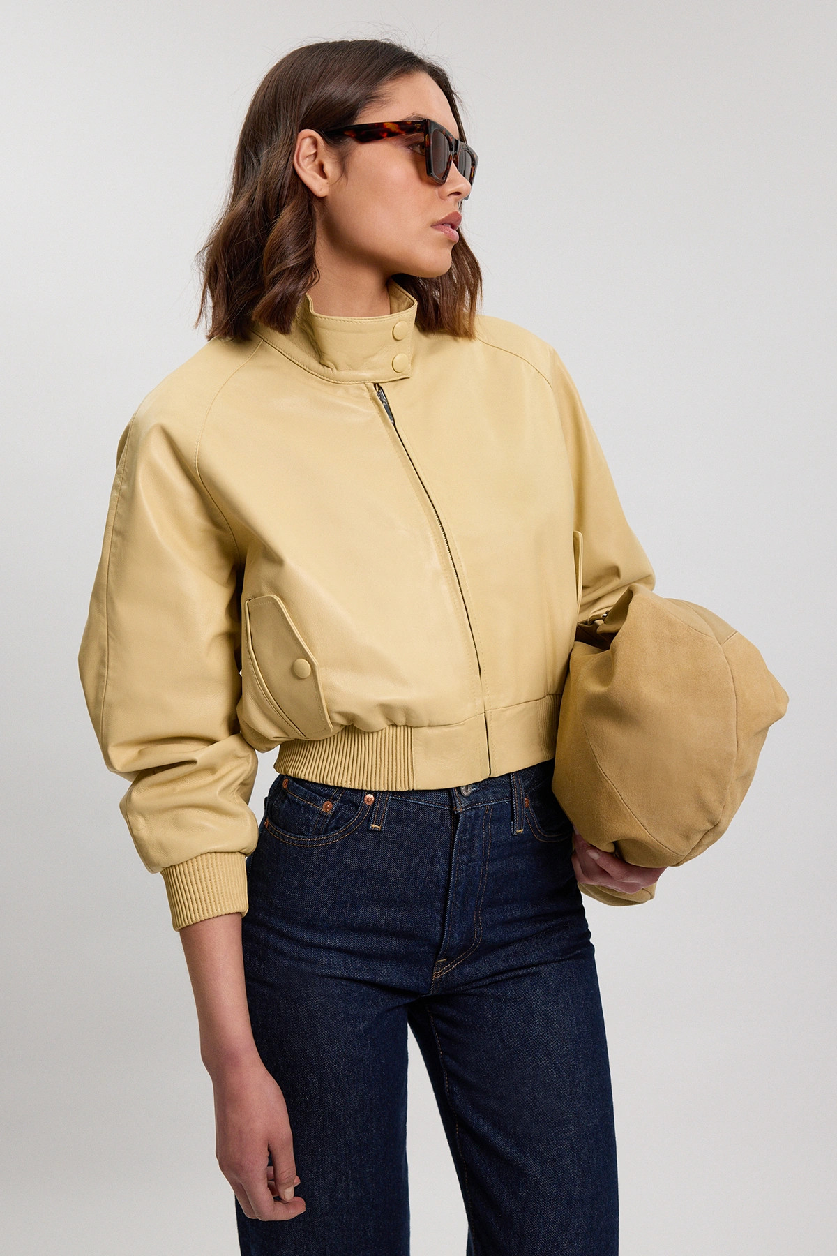 Leather Bomber Jacket | Karen Millen