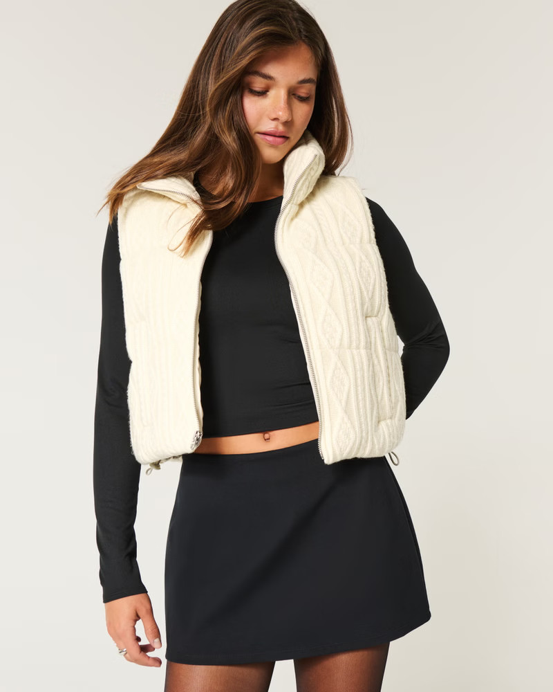 Sweater-Knit Mini Puffer Vest | Hollister (EU)