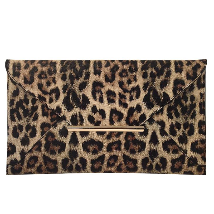 JNB Synthetic Leather Flat Envelope Leopard Print Clutch | Amazon (US)