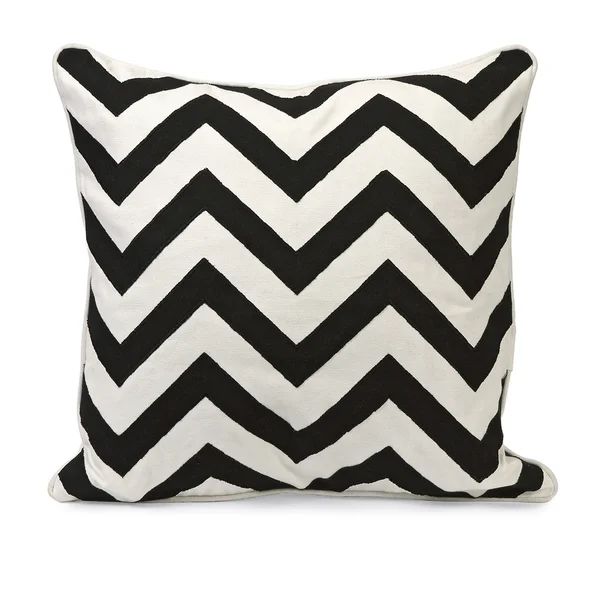 Chevron Black and White Embroidered 18-inch Throw Pillow | Bed Bath & Beyond