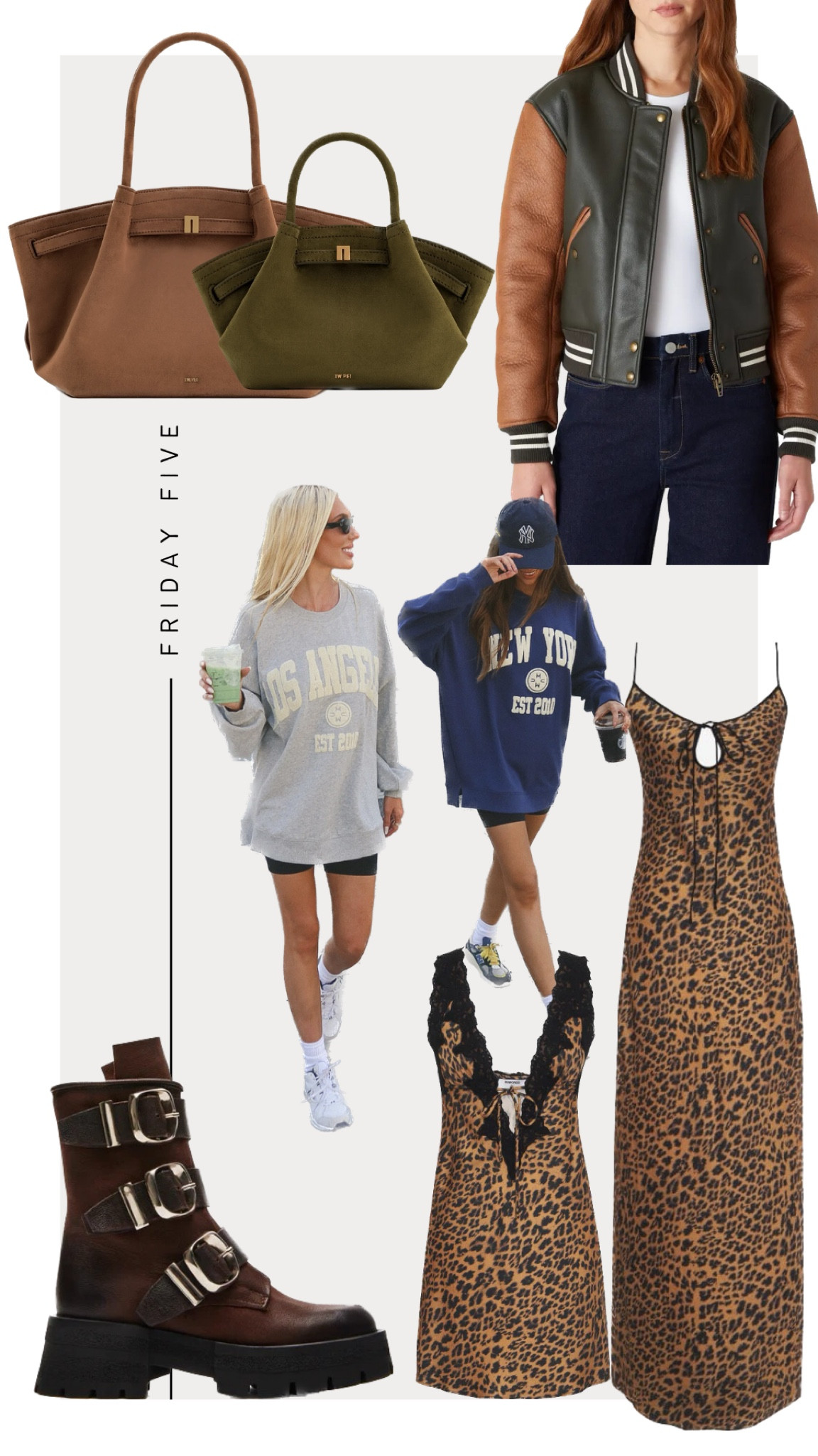 Friday Five: Shop My Wishlist
1. Steve Madden Roland Boots 
2. Show Me Your Mumu Sweatshirts
3. JW PEI suede bags 
4. Rumored Leopard Print Dress
5. BlankNYC Varsity Jacket 

 

#LTKItBag #LTKShoeCrush #LTKStyleTip