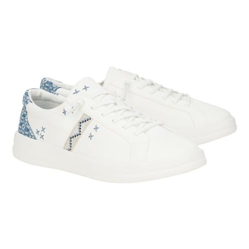 Hey Dude, Women's, Karina Crafted Boho White/Blue, White/Blue, 6 | Amazon (US)