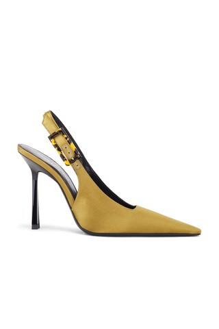 Saint Laurent Climax Slingback Pump in Olive | FWRD 