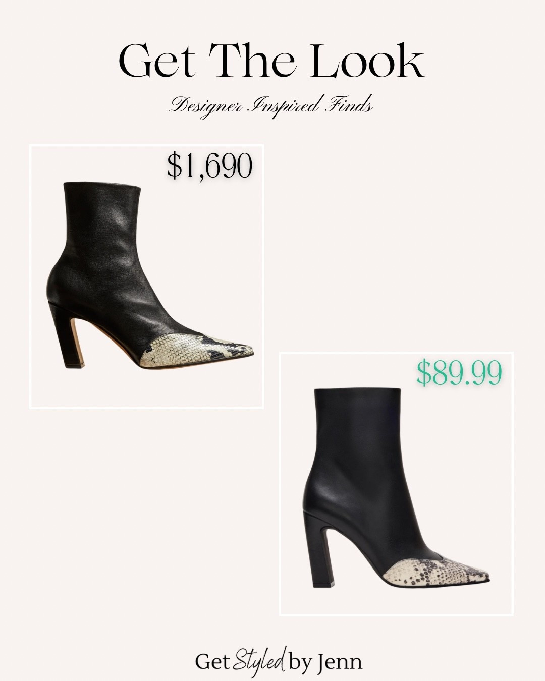 This style works because of one thing: contrast!

The Khaite boot mixes a clean leather look with a snakeskin toe, creating just enough edge to make simple outfits feel styled. It’s subtle, but it reads instantly.

The dupe captures that same pointed shape and texture placement, giving you the visual interest without the designer price. It’s the kind of shoe that makes jeans + a sweater feel done.

If you like your wardrobe classic with one strong detail, this is it.

I’ve linked both versions so you can shop based on budget, not FOMO.

#LTKFindsUnder100 #LTKSeasonal #LTKSaleAlert