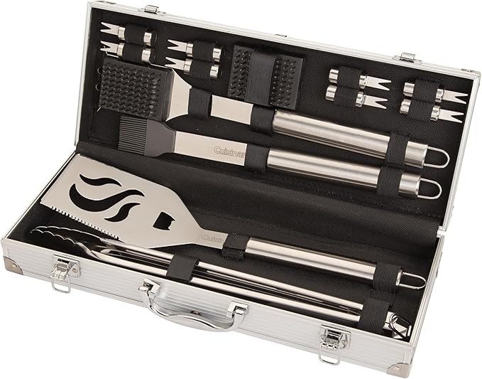 Cuisinart 14-Piece Deluxe Stainless Steel Grill Set, Grilling Accessories Kit with Spatula, Tongs... | Amazon (US)