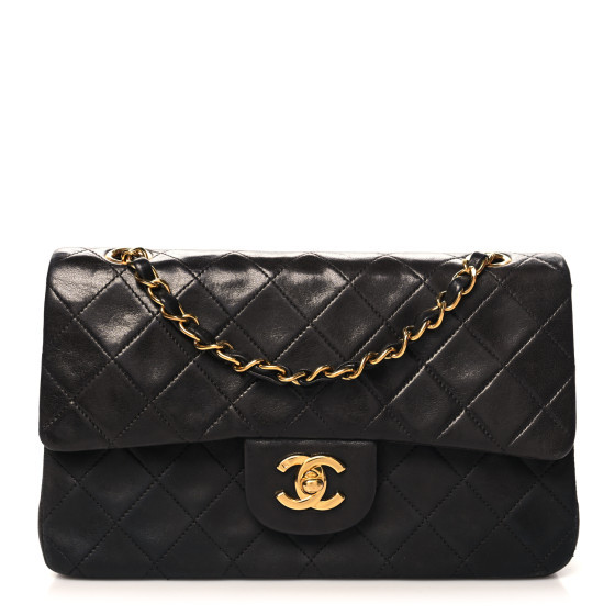 Lambskin Quilted Small Double Flap Black | FASHIONPHILE (US)