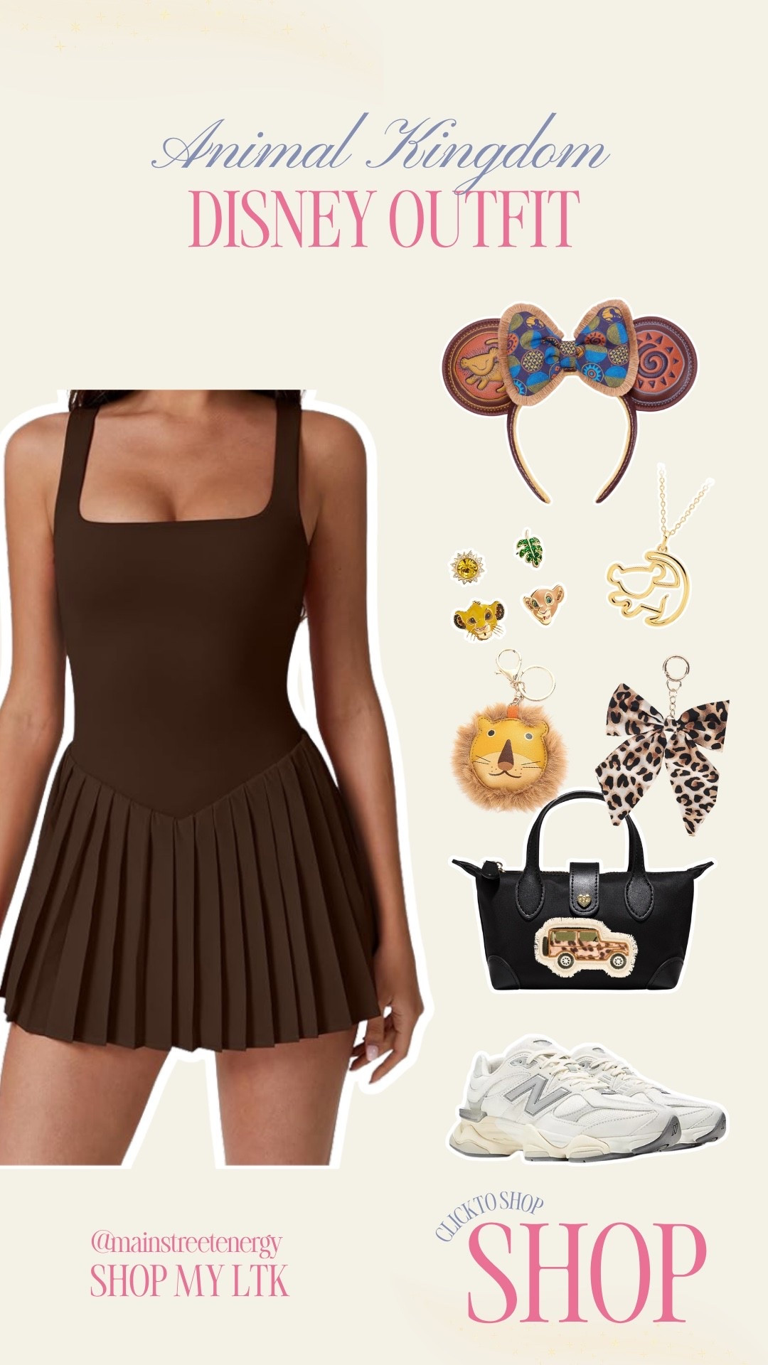 Animal Kingdom outfit but make it elevated 🐆✨
This brown dress is SO flattering and perfect for a safari-inspired Disney day.