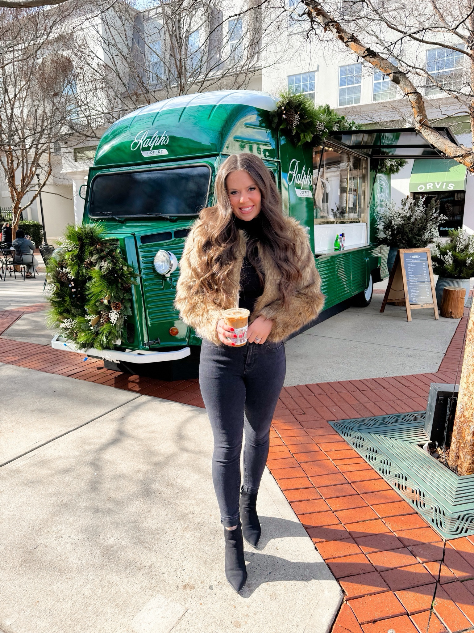 A little bit of NYC in the Queen City 🌃✨👑 My sweet husband took me to the infamous Ralph’s coffee truck in Charlotte this morning for a coffee date - I loveeeee their iced lattes 😍 Our coffee date gave me an excuse to wear my new faux fur jacket… obsessed is an understatement.  Everyone needs a good faux fur jacket in their closet & this is the best one 👏🏽

#LTKstyletip #LTKHoliday #LTKfindsunder100