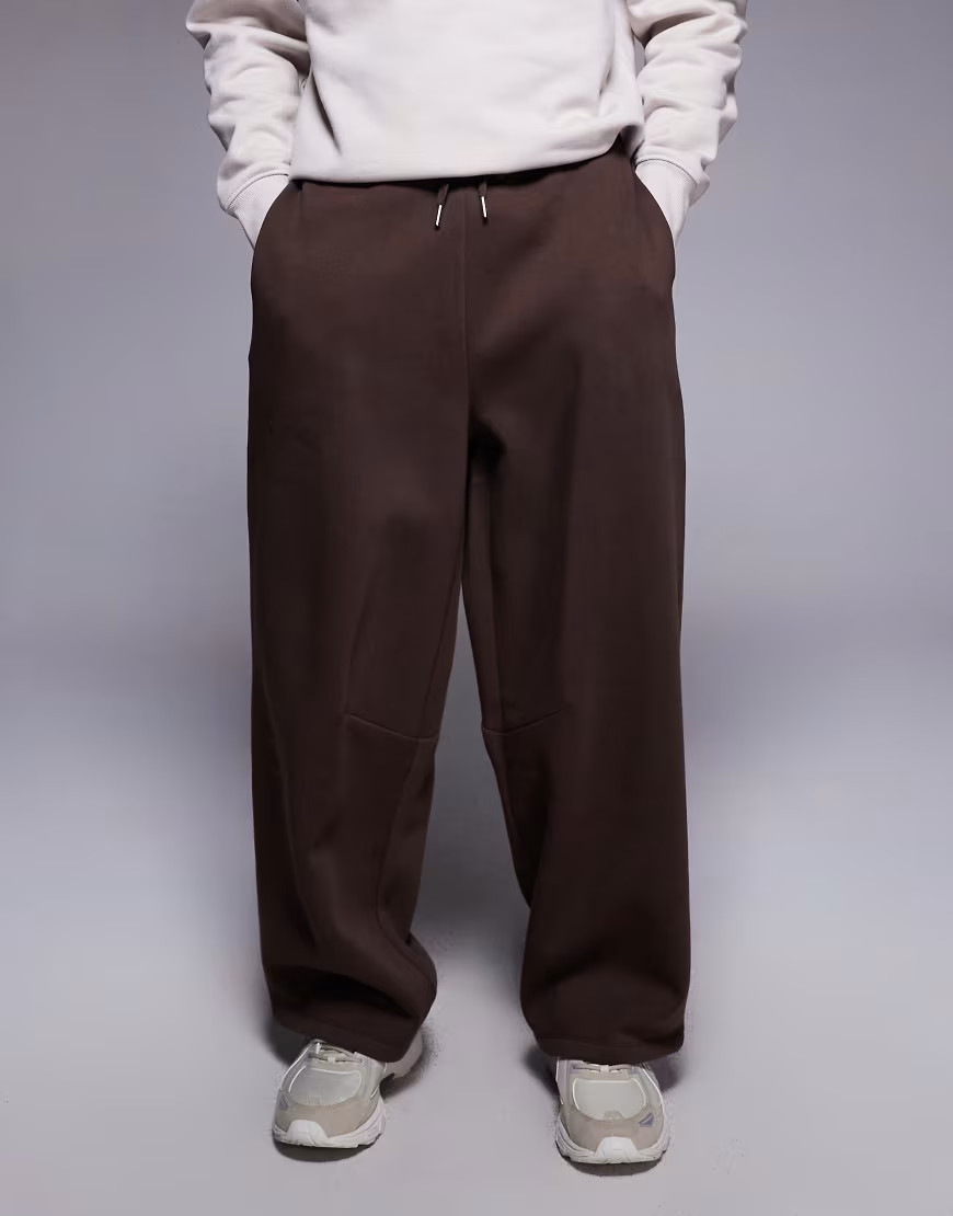 ASOS DESIGN wide leg sweatpants in brown | ASOS (Global)