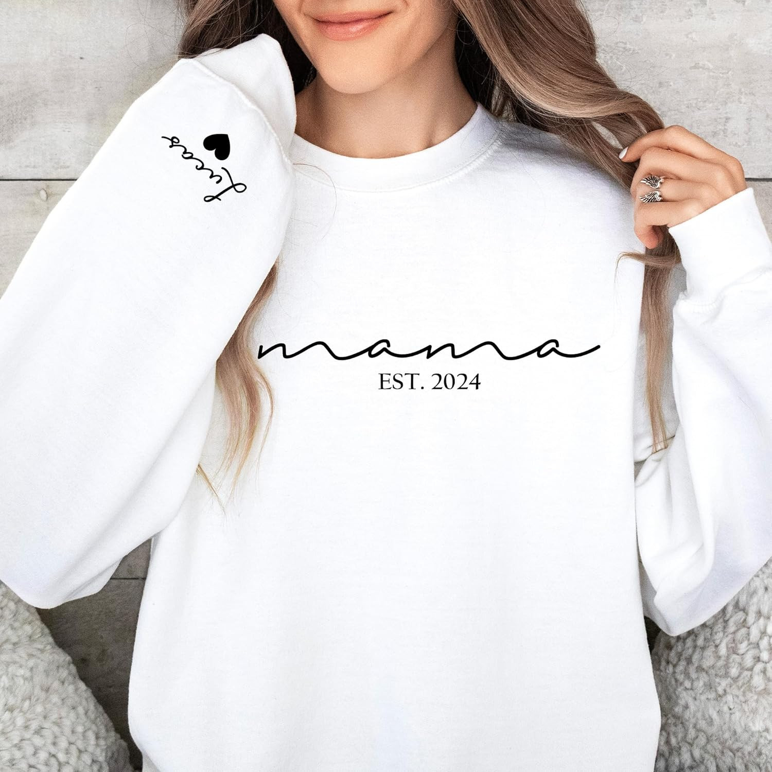 Custom Mama Sweatshirt with Kid Names on Sleeve Personalized Mom Sweatshirt for Women Christmas G... | Amazon (US)