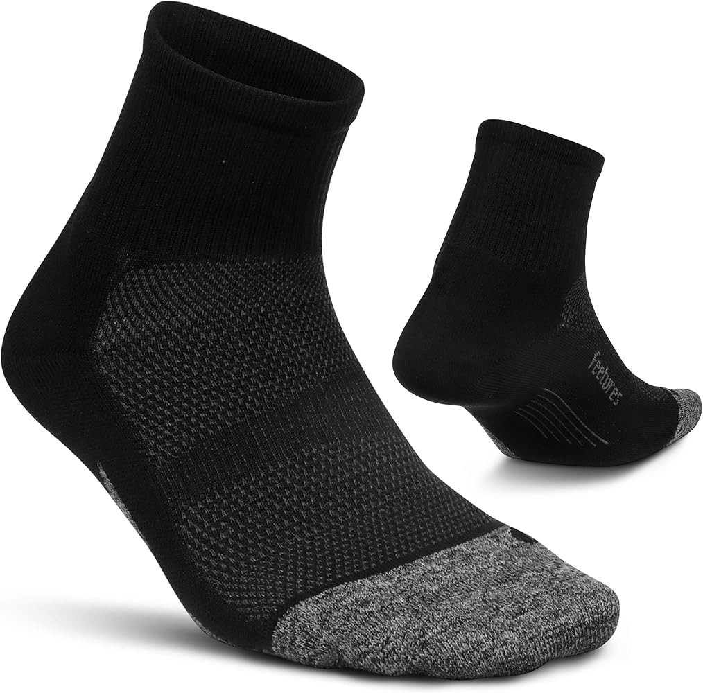 Feetures Elite Light Cushion Quarter - Running Socks for Men & Women - Targeted Compression - Moisture Wicking | Amazon (US)