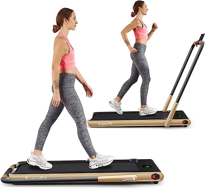 Goplus 2 in 1 Folding Treadmill, 2.25HP Under Desk Electric Superfit Treadmill, Installation-Free... | Amazon (US)